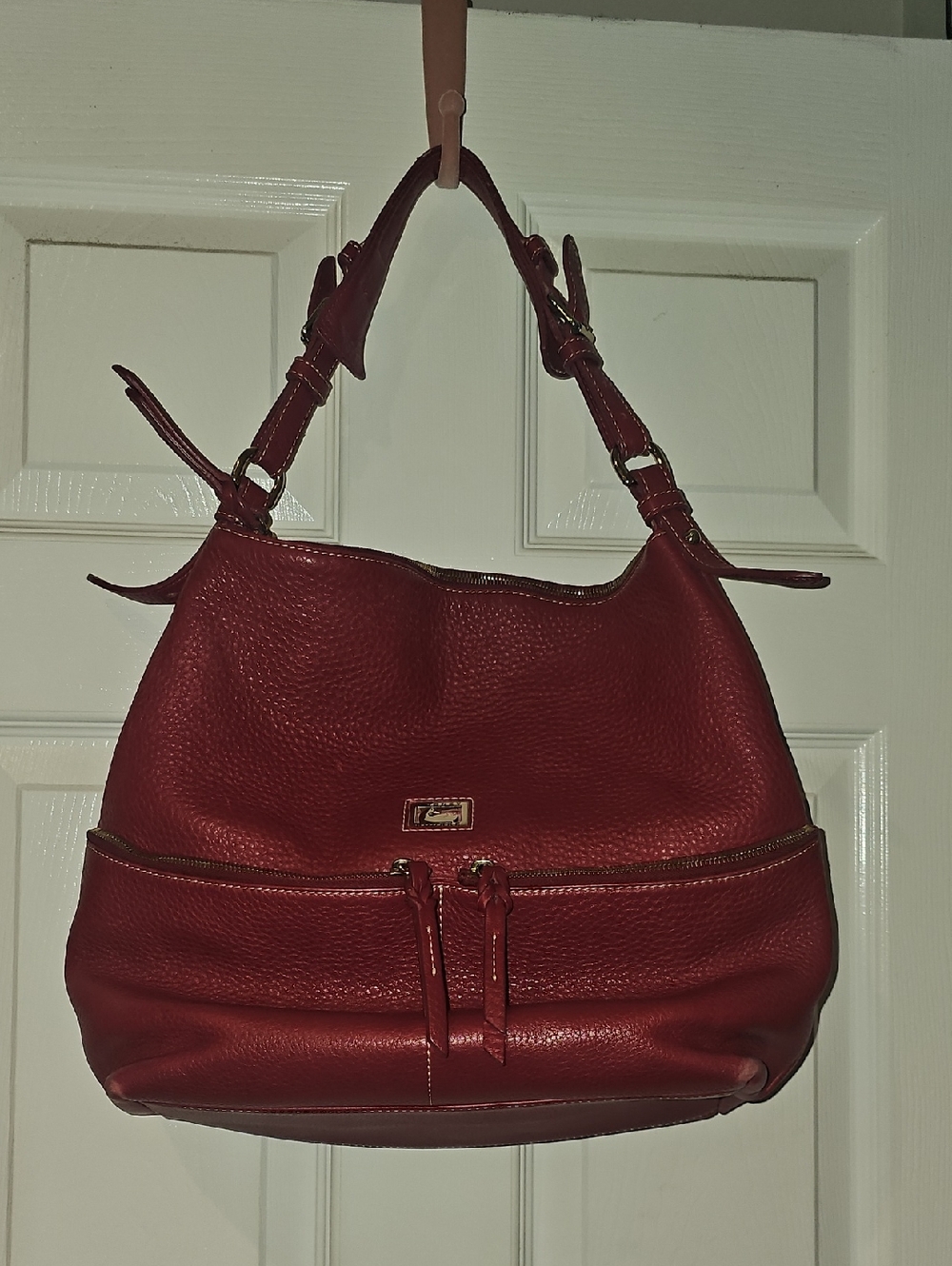 Dooney & Bourke Red Pebbled Leather Shoulder Bag - Picture 2 of 10